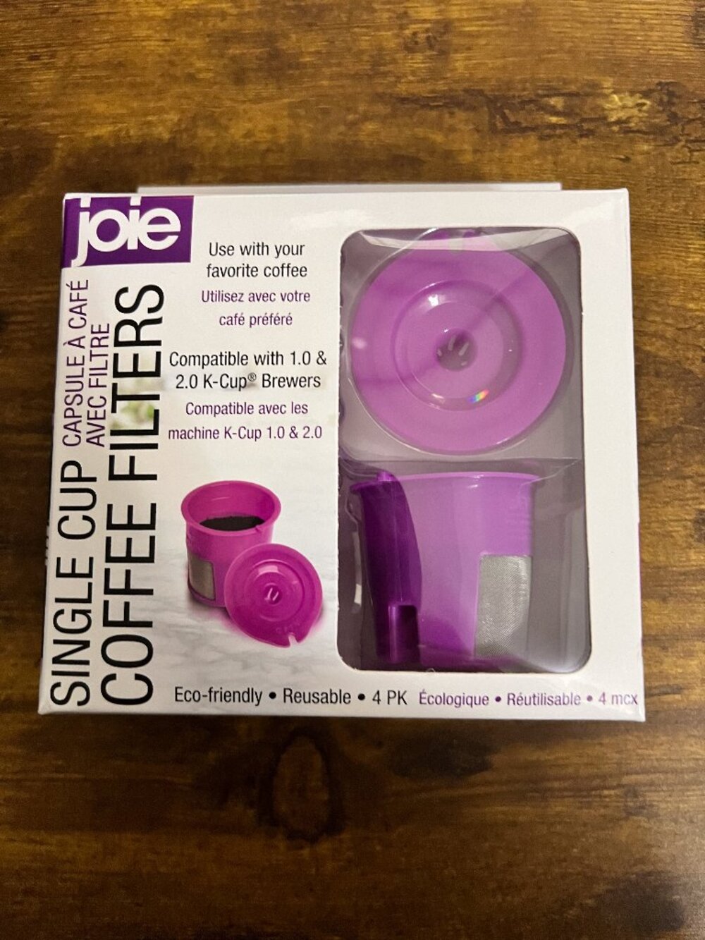 2 Single Cup Reusable Coffee Filters Compatible w/ 1.0 & 2.0 K-Cup 4 Pack. Joie.